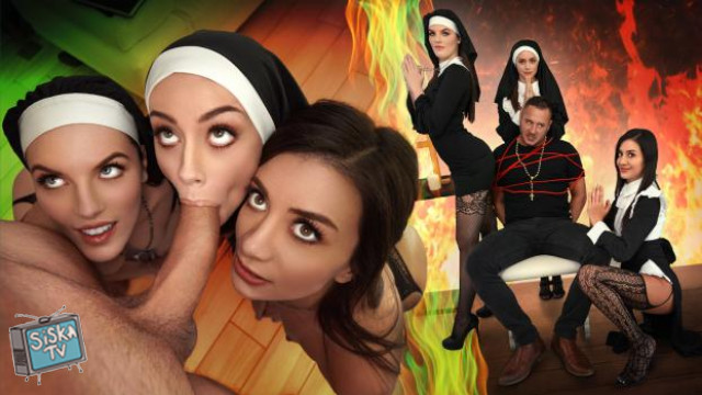  Three Horny Nuns Fuck the Devil Out of Him