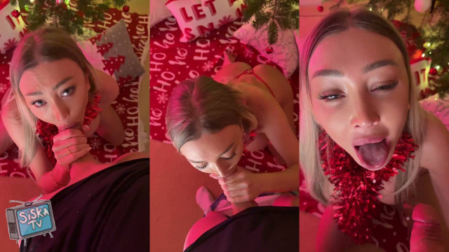 12 Days of Christmas Day 7 Blowjob Milking Cum In Mouth