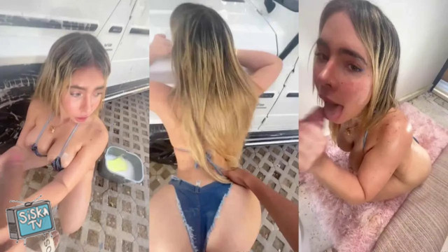 Latina Washes My Car For Sex