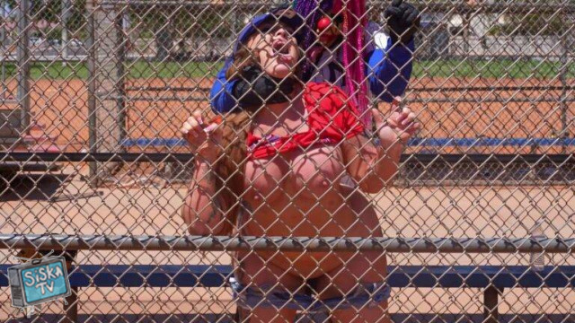 Fat Busty Slut Public Intense Fuck IN Baseball Ground W GIbbyTheClown