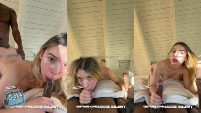 Blonde Beauty Sucks Dildo While Fucked By BBC