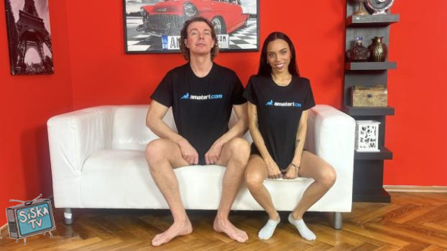 Hot brunette picked up for sex on dating app